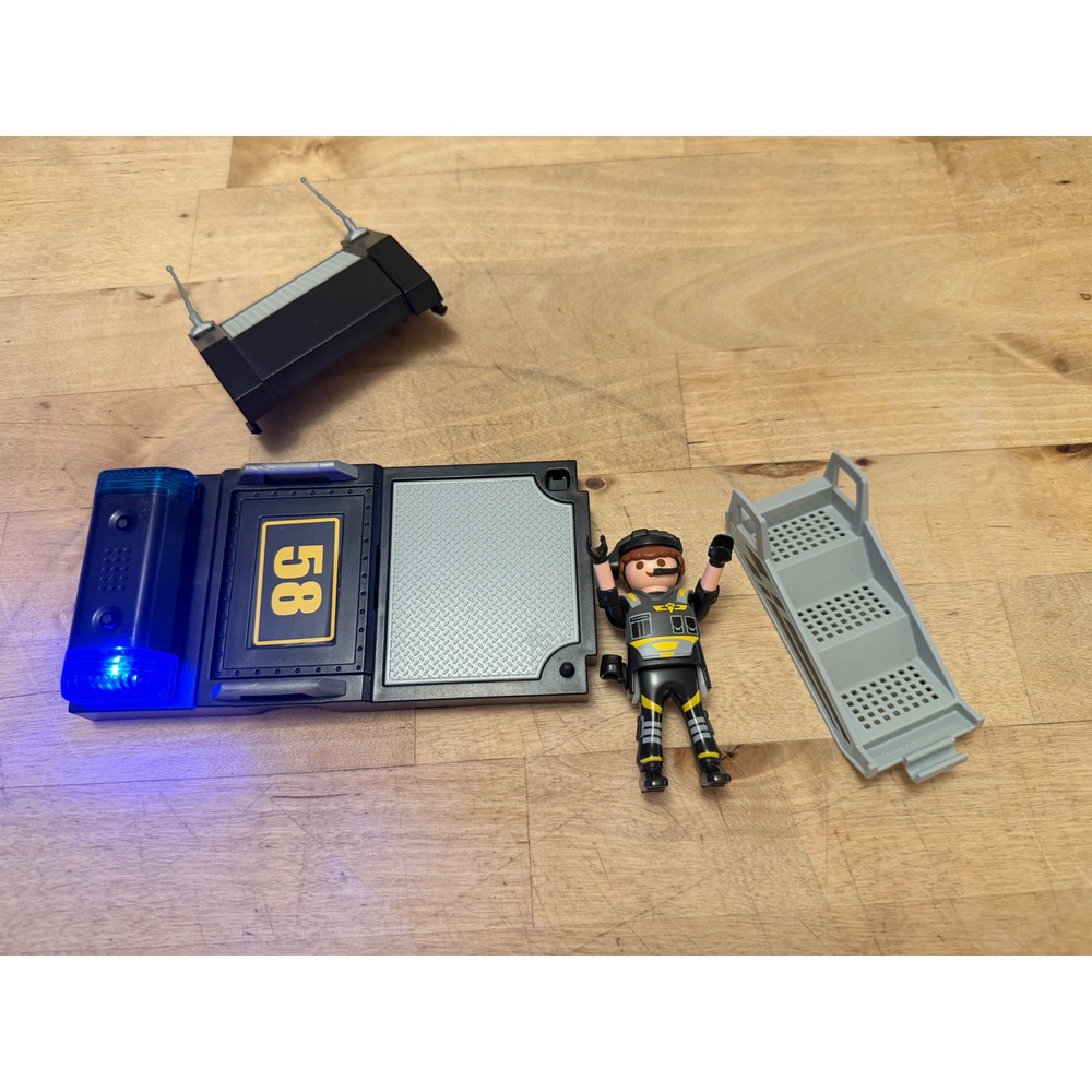 Playmobil City Action Police Pilot Figure with Light Up Base 58 Accessory parts